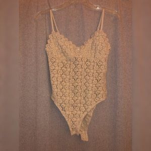 Cream crochet bodysuit